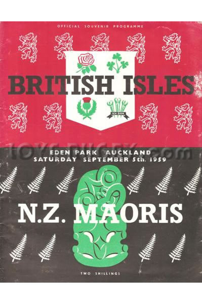 1959 New Zealand Maori v British Isles  Rugby Programme